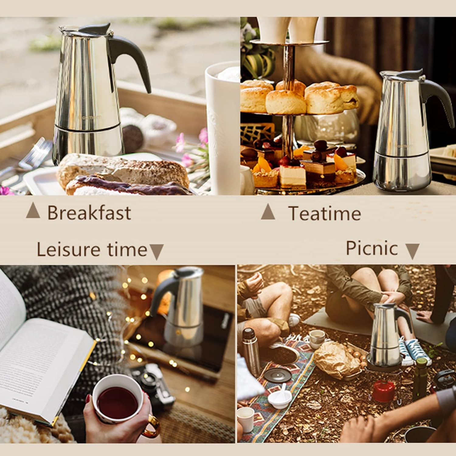 4/6/9 tazas Moka Pot Caffe Taz - Coffee Equipment Wdt reseña y precio